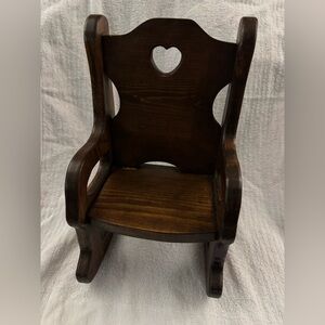 Vintage Wooden Rocking Chair with Heart Cutout